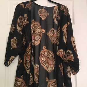 Medium length sheer kimono